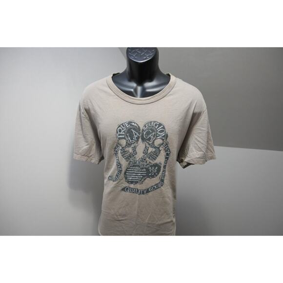 True Religion Graphic Tee Shirt Gray Short Sleeve Casual Mens Size 2XL - Picture 2 of 11